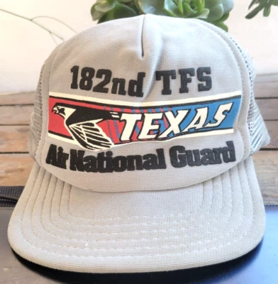 RARA GORRA GORRA DE CAMIONERO SNAPBACK TEXAS GUARDIA NACIONAL AÉREA 182ND TFS DE COLECCIÓN Foto 1 de 2