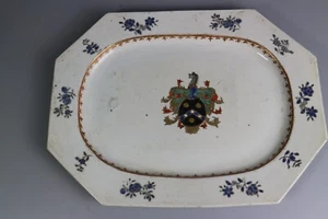 Hermosa placa rosa familiar porcelana armorial exportación China - Imagen 1 de 7