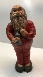 1989 HOLZ WELT GESCHNITZT WEIHNACHTSMANN FIGUR SKULPTUR VIRGINIA 10" HOCH - Bild 1 von 7