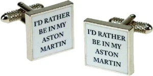 Cufflinks - I'd Rather Be In My Aston Martin - Onyx Art London - Gift Boxed - Picture 1 of 3