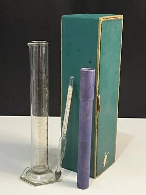 Ancien Densimètre Pèse Sirops Acides Sels Soude Étui Instrument de Mesure - Photo 1/4