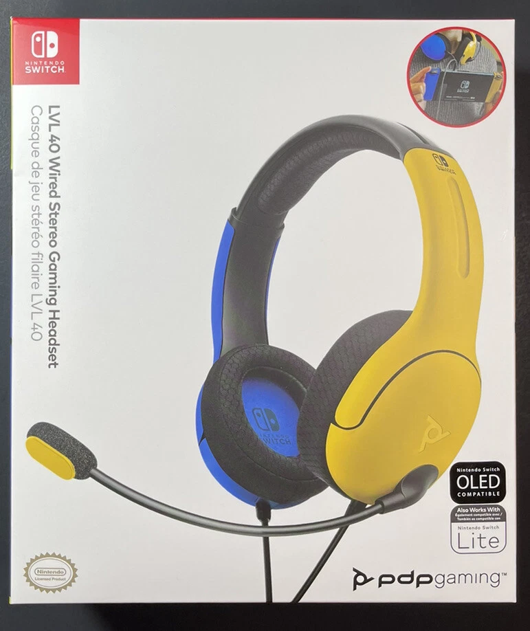 Nintendo Switch Wired Stereo Gaming Headset LVL 40 [ Blue + Yellow ] NEW - Image 1 of 4
