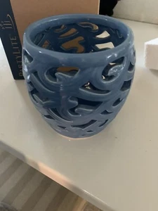 PartyLite Wellen Windlichthalter blau - Bild 1 von 4