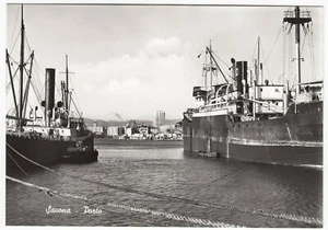 Italy; Savona, The Harbour RP PPC, c 1950's, View From Waterline Between Ships - Picture 1 of 2