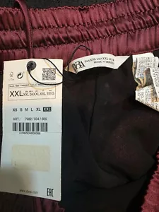 ZARA DAMEN SHORTS WEINROT PAILLETTEN GR XXL - Bild 1 von 8