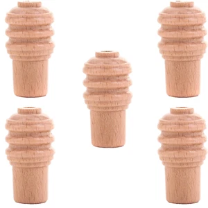 5 WOODEN ROMAN BLIND ACORNS - Box wood cord pulls - toggle string ends - Picture 1 of 7