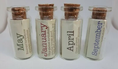 LOT Lucky Feather Birthstone Bottle Gold Necklace May,January,April & September - Image 1 of 3