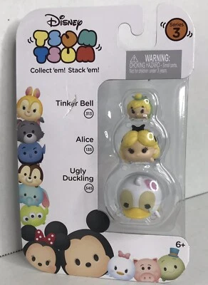 Disney Tsum Tsum Vinilo Serie 3 Pila Ems 3 Paquete Tinker Bell, Alicia, Patito Feo Foto 1 de 3