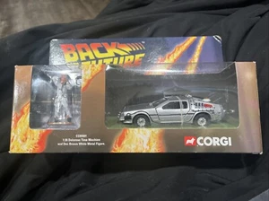 Doc Brown Back To The Future Car Set Corgi 1/36 Time Machine Movie TV - Picture 1 of 5