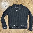 Woolrich 1/4 Zip Long Sleeve Pullover Sweater Onyx Heather Fleck Sz S Mock Neck