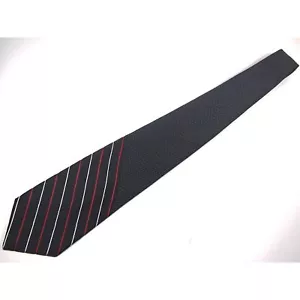 Wemlon Wembley Black White Red Polka Dot Striped Mens Necktie Tie 55" Short - Picture 1 of 3