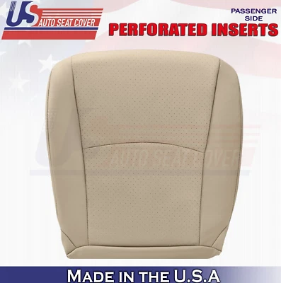 2006 2007 For Toyota Highlander Passenger Bottom Perf Leather Seat Cover Tan - Image 1 of 4