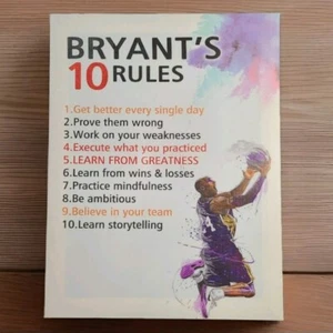 Kobe Bryant Wall Art 15"x11.5" -"Bryant's 10 Rules"- Black Mamba Memorabilia NEW - Picture 1 of 3