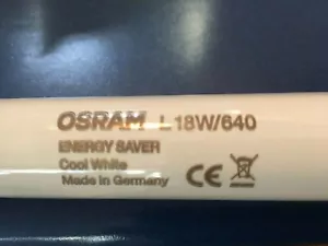 Osram Leuchtstofflampe L18W/640 Cool White T8 26mm G13 Leuchtstoffröhre GERMANY - Bild 1 von 1