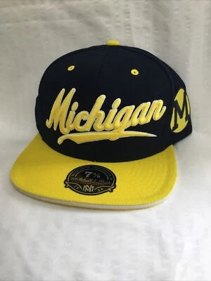 NEW Michigan Wolverines 1904 Mitchell & Ness 100% Wool Flat Brim * fitted  7 3/8 - Image 1 of 4