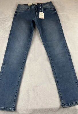 Ben Sherman Hombre Azul Elástico Corte Recto Medio Lavado Denim Jeans Talla 31x34 Foto 1 de 4