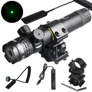 Hunting Green Laser Dot Sight Rechargeable Rifle 20mm Picatinny Rail Scope Mount - Picture 1 of 12
