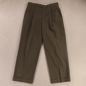 Hopsack Pants Mens 32 Gray Green 100% Wool Slacks Hart Schaffner Marx 32x28 - Picture 1 of 10
