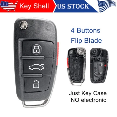 Carcasa remota para AUDI A6 Q7 S6 TT Llavero 4 botones y hoja de llave SIN CORTAR IYZ3314 Foto 1 de 4