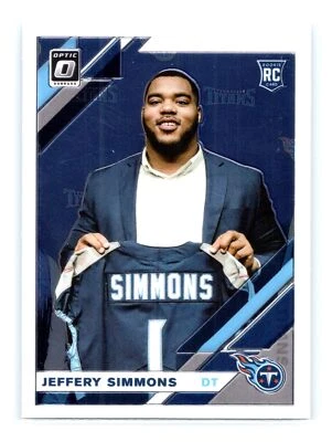 2019 Donruss Optic Football #108 Jeffery Simmons Rookie RC Tennessee Titans - Image 1 of 2