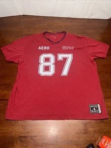 Aeropostale Polo Mens Size Extra Large Red 100% Cotton Aero NYC "87" - Picture 1 of 7
