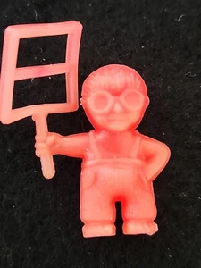 VINTAGE Pink Guy With Glasses and Sign in Capsule Bonus Mini Dice and Magnifier - Picture 1 of 2