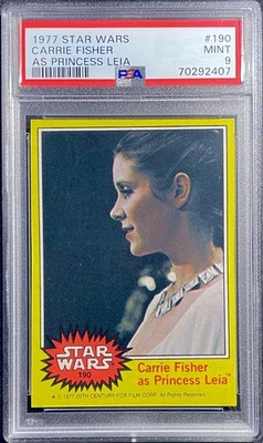 1977 Star Wars Topps  - PSA 9 - #190 CARRIE FISHER AS PRINCESS LEIA - MINT - Image 1 of 2