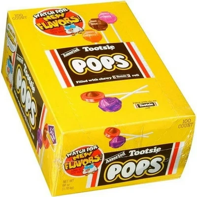 Piruletas de caramelo a granel Tootsie Pops 60 oz 100 unidades sabores clásicos Foto 1 de 2
