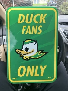 Custom Oregon Ducks Puddles Fan Cave 12” x 18”  Reflective Aluminum Sign - Picture 1 of 3
