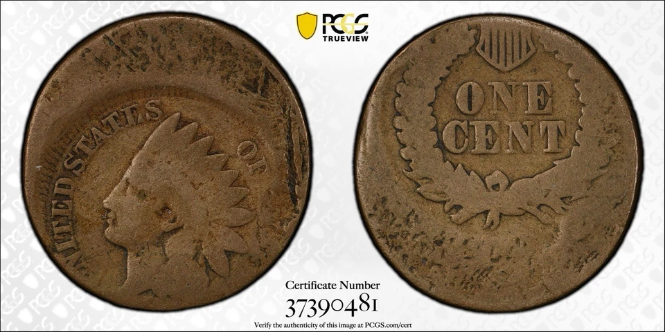 (1860-4) 1C G06 PCGS Copper Nickel Indian Head Cent - 25% Off-Center Mint Error - Image 1 of 4