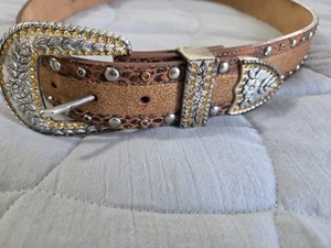 Ariat Damen Westerngürtel mit orangefarbenen Edelsteinen 34 x 85 - Bild 1 von 7