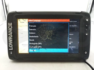 LOWRANCE ELITE 9 TI2 BOAT FISHFINDER CHARTPLOTTER SONAR SCREEN HEAD UNIT DISPLAY - Image 1 of 4