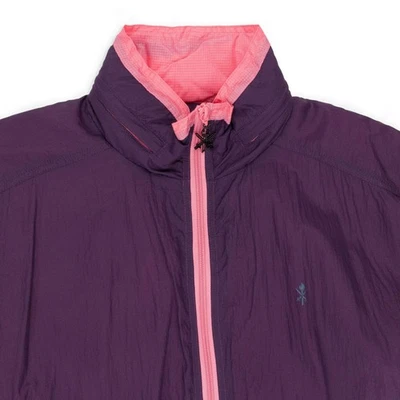 CHAQUETA NUEVA CON ETIQUETAS CEREMONIA DE APERTURA BERENJENA COLOR BLOQUEADO NAILON PÚRPURA/ROSA TALLA S $295 Foto 1 de 4