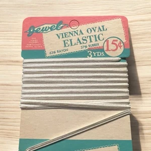 Jewel Elastic Confezione Originale Pubblicità Vienna Elastico Ovale #1083 Bianco - Foto 1 di 4