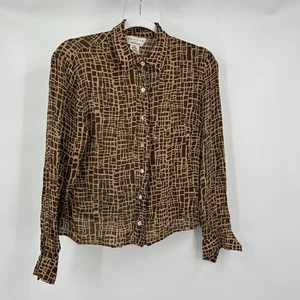 Top Saville for Nordstrom para mujer minimalista con botones de seda talla 12 elevado lujo elegante - Imagen 1 de 7