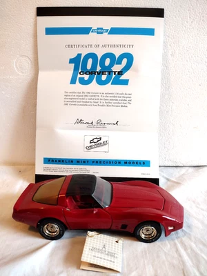 Franklin Mint 1982 Chevrolet Corvette T Tops Red Diecast Model Car 1:24 Scale - Image 1 of 4