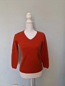 Jersey mujer 100 % cachemir cachemir naranja talla S - Imagen 1 de 7