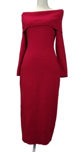 Red Dress Size Large Off Shoulder Long Sleeve by Merokeety NWT - Picture 1 of 18