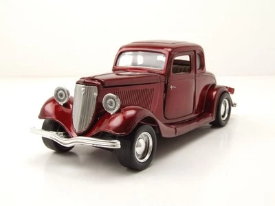 Ford Coupè Hardtop 1934 Rosso Modellino Auto 1:24 MotorMax - Immagine 1 di 4