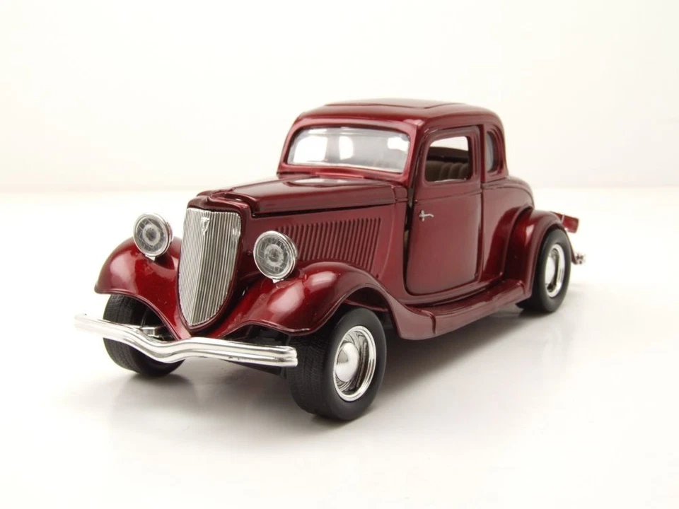 Ford Coupè Hardtop 1934 Rosso Modellino Auto 1:24 MotorMax - Immagine 1 di 4