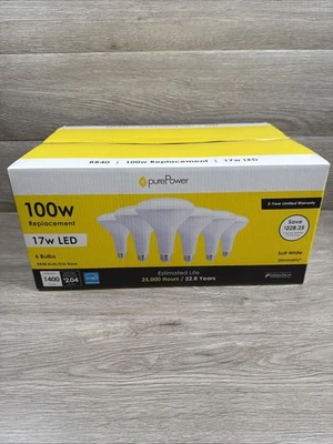 Pure Power BR40 17-Watt LED 100W Replacement Flood Bulb - 1 Case/6 Bulbs *NEW* - Image 1 of 4