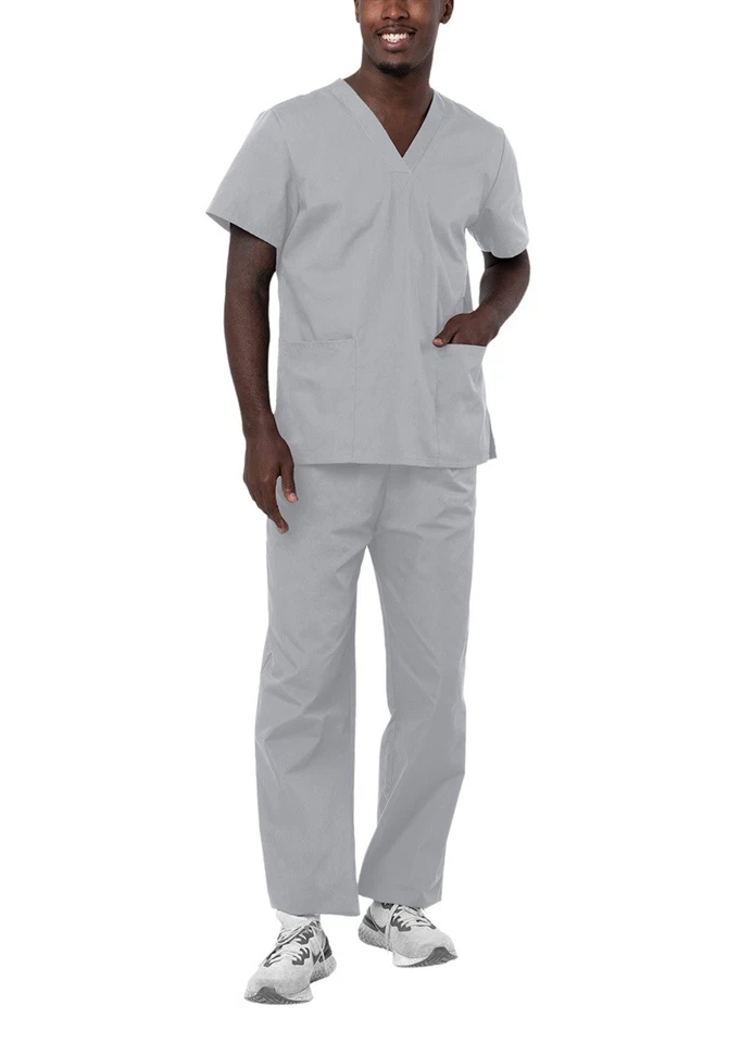 Adar Men Workwear Medical Nursing Doctor Uniform Scrub Set Uniform Shirt & Pants - Image 1 of 4