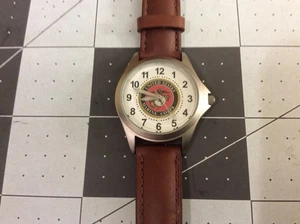 US Marine Corps Stainless and Brown Leather Women’s Watch Luminescent WORKING - Picture 1 of 5