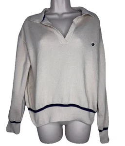 Wimbledon Est. Suéter Pullover Tenis Algodón Crema 1877 Talla M Hecho en Portugal - Imagen 1 de 10