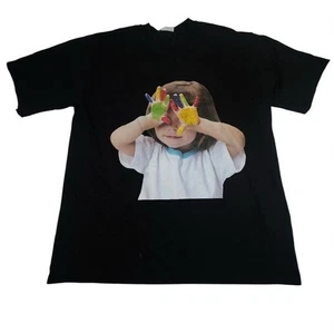 Acme De La Vie ADLV Hemd Herren Größe 1 Large schwarz lockere Passform Baby Fingermalerei - Bild 1 von 10