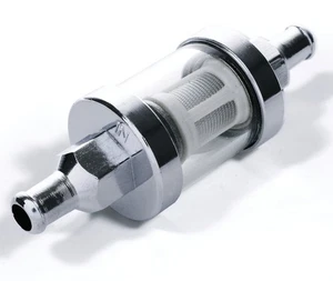 Benzinfilter Chrom High Flow Schauglas Performance für Hot Rod US Car Universal  - Picture 1 of 3