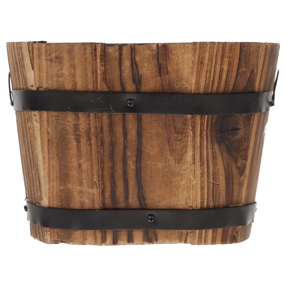 Maceta de jardín maceta suculenta madera corteza rústica maceta exterior Foto 1 de 4