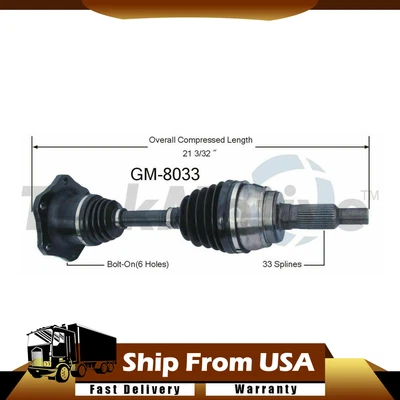 For 1988-1998 Chevrolet/Gmc K2500 4X4 CV Joint Axle Shaft- Front-Left/Right_Wn - Image 1 of 3