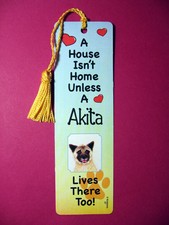 "Akita"- A House Isn't Home Tassel Bookmark (flag gold tassel) Sku# 37