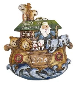 Arca di Noè primo Natale bambino ornamento natalizio resina 4” x 4” - Foto 1 di 4